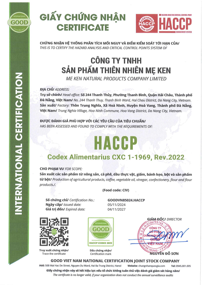 Chứng nhận HACCP CODEX 2020